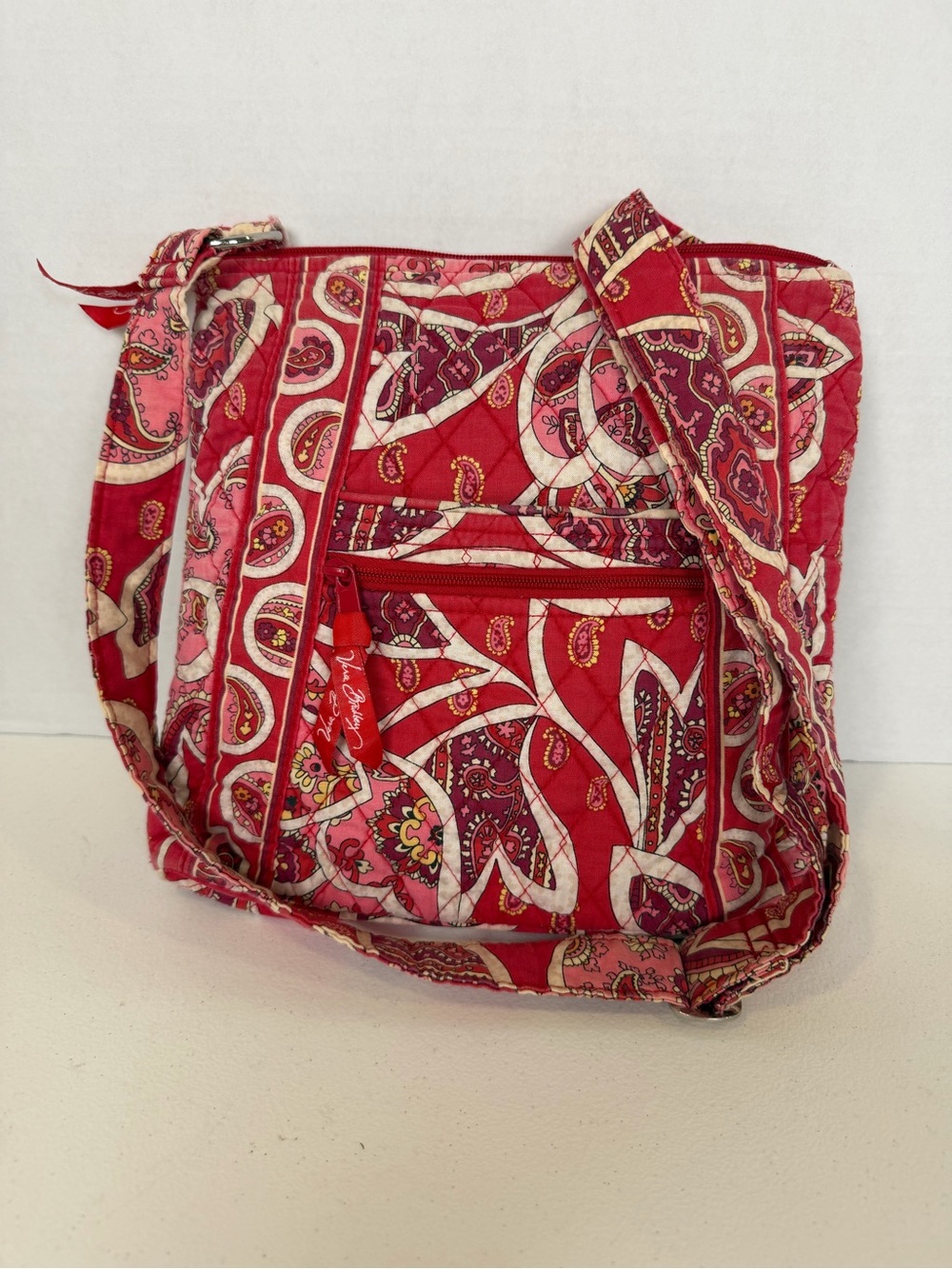 Vera Bradley Rosy Posies Hipster Crossbody Bag Retired Pink Red Paisley